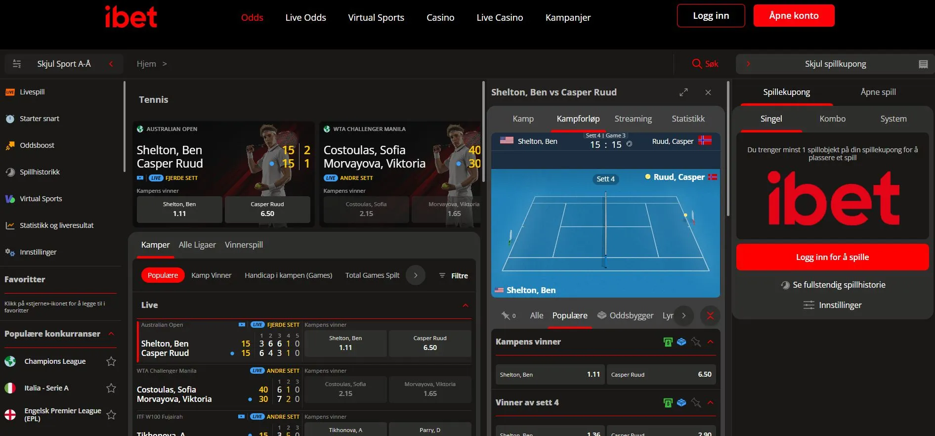 Tilgjengelige bonuser