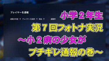 小学２年生♡第７回フォートナイト実況♡～小２病の少女がブチギレ通報の巻～