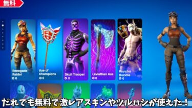【フォートナイト】だれでも無料で激レアスキンやツルハシが使えた！さらにショップのアイテムや運営のミスでチャンピオンアックスなども！！