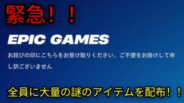 「フォートナイト」全員に大量の謎のアイテムを配布！！