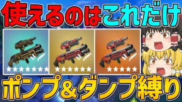 【フォートナイト】ポンプ＆ダンプしか使えない縛りに挑戦！ビクロイなるか！？【ゆっくり実況】